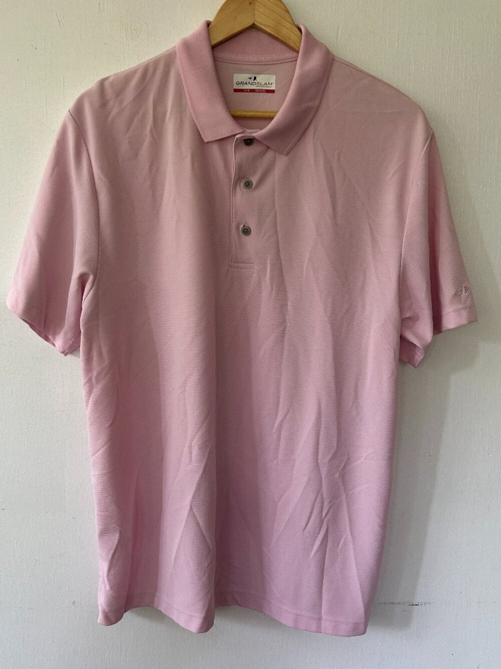 Grand Slam Performance Golf Polo Mens‎ Large Pink Collared Tennis Activewear